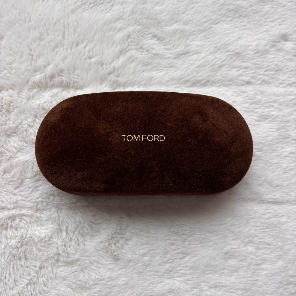 Tom Ford Chocolate Brown Velvet Sunglasses Case | Hard Shell Eyewear Box